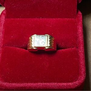 18K Vintage Square Signet Ring Size 3.75